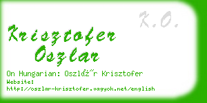 krisztofer oszlar business card